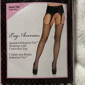 Leg Avenue Black Spandex Net Stockings PLUS SIZE